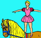 Dibujo Trapecista encima de caballo pintado por CRISaba