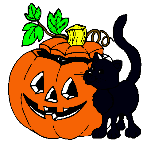 Calabaza y gato