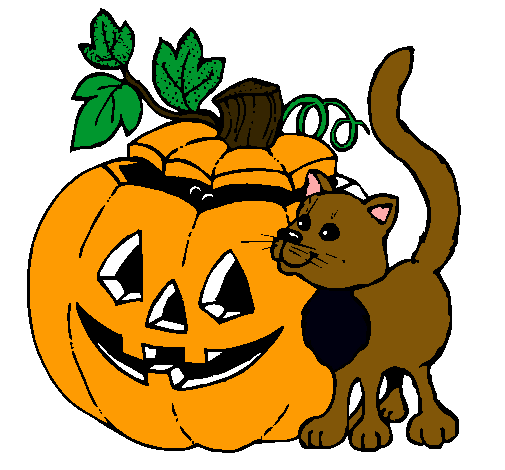 Calabaza y gato