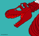 Dibujo Esqueleto tiranosaurio rex pintado por brunox