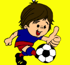 Dibujo Chico jugando a fútbol pintado por Messi