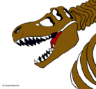 Dibujo Esqueleto tiranosaurio rex pintado por kevin