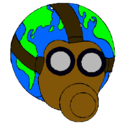 Dibujo Tierra con máscara de gas pintado por impactoambiental