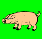 Dibujo Cerdo con pezuñas negras pintado por zoe