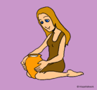 Dibujo Mujer y jarrón pintado por anita