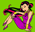 Dibujo Princesa ninja pintado por paola