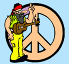 Dibujo Músico hippy pintado por moncerrad