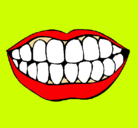 Dibujo Boca y dientes pintado por punfles