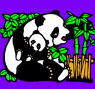 Dibujo Mama panda pintado por gabylps