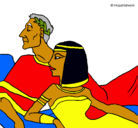 Dibujo César y Cleopatra pintado por kristian