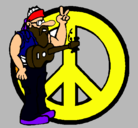 Dibujo Músico hippy pintado por minidago
