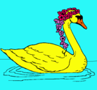 Dibujo Cisne con flores pintado por nahiaragael