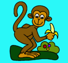 Dibujo Mono pintado por paula