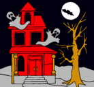 Dibujo Casa fantansma pintado por daniel
