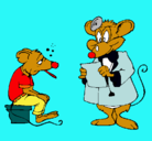 Dibujo Doctor y paciente ratón pintado por kirma