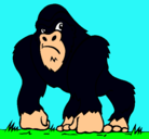 Dibujo Gorila pintado por alanynico
