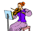Dibujo Dama violinista pintado por AlbaMerinoSanz