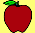 Dibujo manzana pintado por tuiti