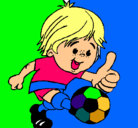 Dibujo Chico jugando a fútbol pintado por cristiano
