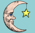 Dibujo Luna y estrella pintado por Abel