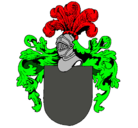 Dibujo Escudo de armas y casco pintado por alejandro