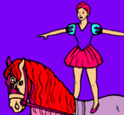 Dibujo Trapecista encima de caballo pintado por candreeeeeeeeer