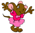 Dibujo Rata con vestido pintado por yadira