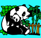 Dibujo Mama panda pintado por camila