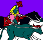Dibujo Vaquero y vaca pintado por federico