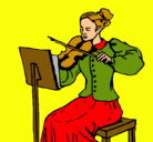 Dibujo Dama violinista pintado por sergio