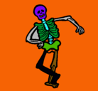 Dibujo Esqueleto contento pintado por kakita