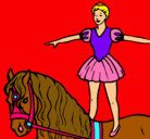 Dibujo Trapecista encima de caballo pintado por paulasanchezmartin