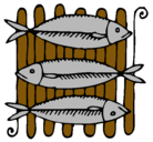 Dibujo Pescado a la brasa pintado por Constanza