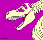 Dibujo Esqueleto tiranosaurio rex pintado por MIA