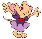 Dibujo Rata con vestido pintado por maret