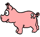 Dibujo Cerdo pintado por daniela