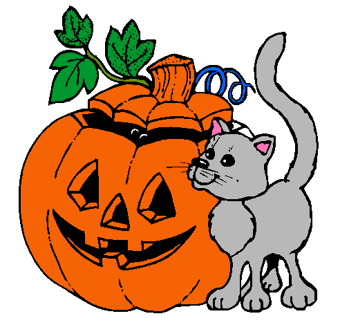 Calabaza y gato