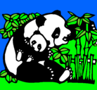 Dibujo Mama panda pintado por ossospades