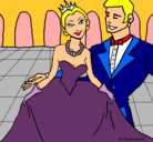 Dibujo Princesa y príncipe en el baile pintado por sofia