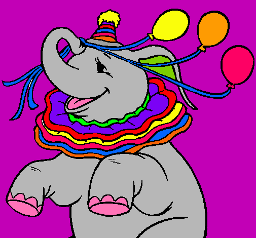 Elefante con 3 globos