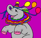 Dibujo Elefante con 3 globos pintado por jesse