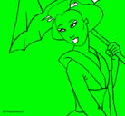 Dibujo Geisha con paraguas pintado por alexa