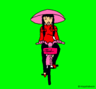 Dibujo China en bicicleta pintado por DANIELA