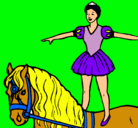 Dibujo Trapecista encima de caballo pintado por sofiadonoso