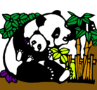 Dibujo Mama panda pintado por diana