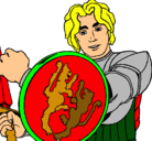 Dibujo Caballero con escudo de león pintado por alexriveros