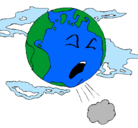 Dibujo Tierra enferma pintado por impactoambiental