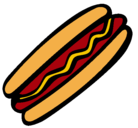 Dibujo Frankfurt pintado por hotdog