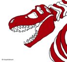 Dibujo Esqueleto tiranosaurio rex pintado por darius