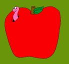 Dibujo Gusano en la fruta pintado por MªAngeles
